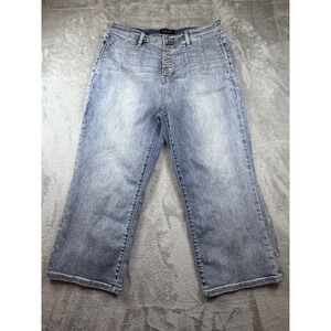 Judy Blue Jeans Women's 15/32 Wide Leg Light Blue Button Fly